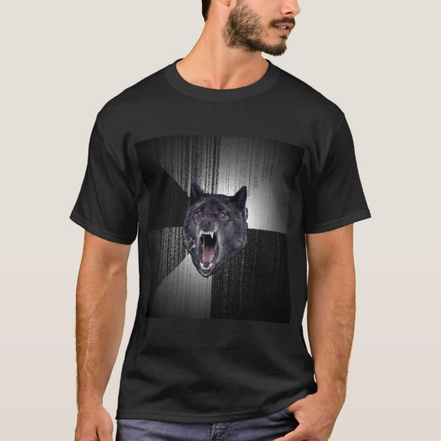 Camiseta Animal Meme del consejo del lobo de la locura (Anverso)