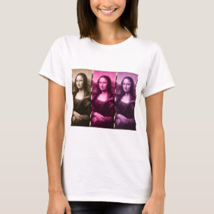 Camiseta Animal Mona Lisa Imprimir Chocolate Púrpura Rosa