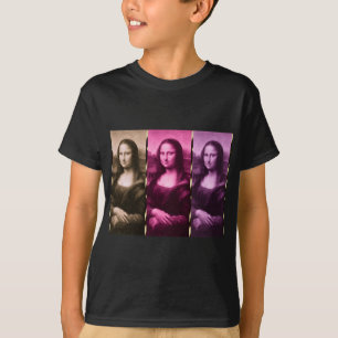 Camiseta Animal Mona Lisa Imprimir Chocolate Púrpura Rosa