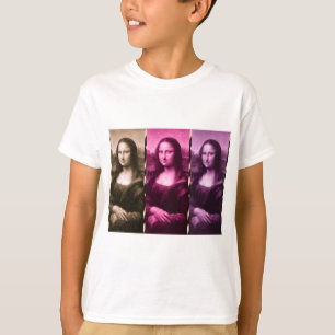 Camiseta Animal Mona Lisa Imprimir Chocolate Púrpura Rosa