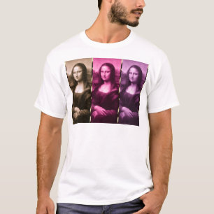 Camiseta Animal Mona Lisa Imprimir Chocolate Púrpura Rosa