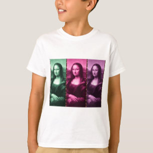Camiseta Animal Mona Lisa Imprimir púrpura rosa verde