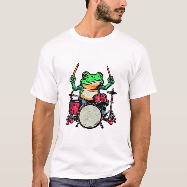Camiseta Animal Noise – Frog on Drums (Anverso)
