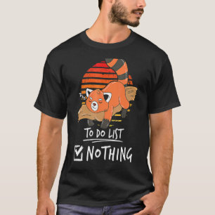 Camiseta Animal perezoso panda rojo Lista para hacer