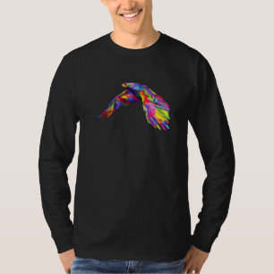 Camiseta Animal Polígono De Águila Voladora Colorido Salvar