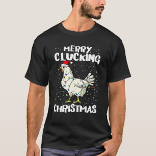 Camiseta Animal Pollo Santa Luces Navidad Pijama Alegre