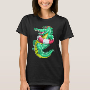 Camiseta Animal Reptil de Natación Cocodrilo