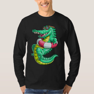 Camiseta Animal Reptil de Natación Cocodrilo