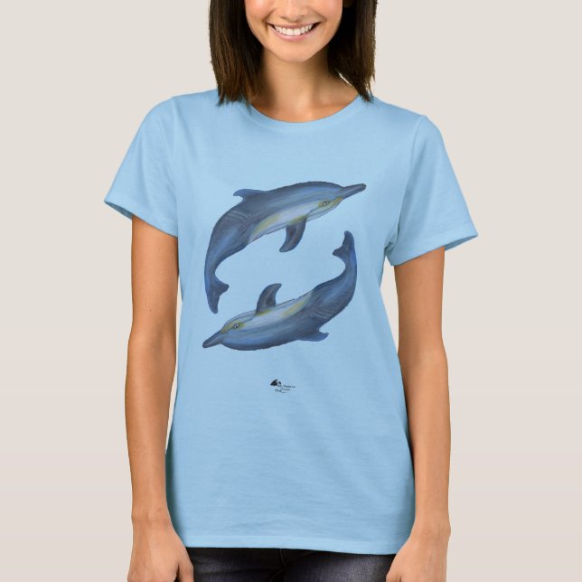 Camiseta Animal salvaje del gris azul del delfín del océano (Anverso)
