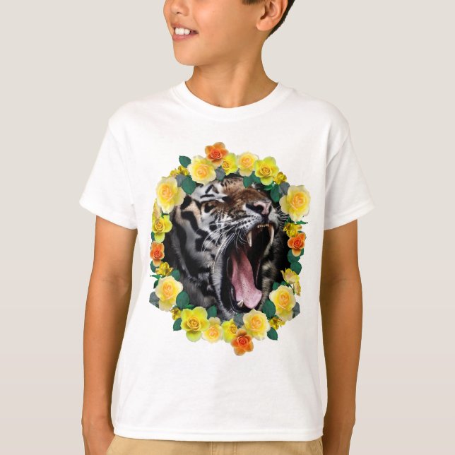 Camiseta Animal salvaje del gruñido asombroso del tigre de (Anverso)