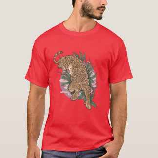 Camiseta animal salvaje leopardo trepa familia
