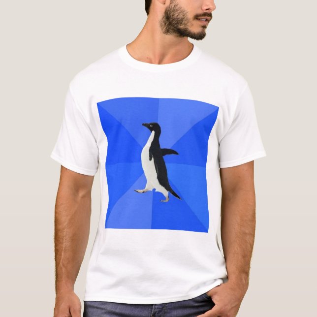 Camiseta Animal social torpe Meme del consejo del pingüino (Anverso)