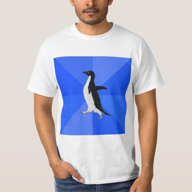 Camiseta Animal social torpe Meme del consejo del pingüino (Anverso)