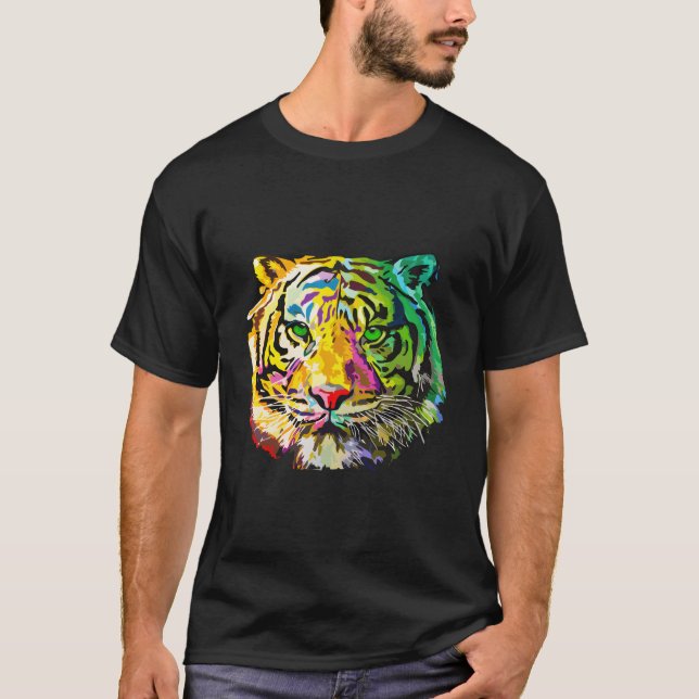 Camiseta Animal Tigre Arcoíris (Anverso)