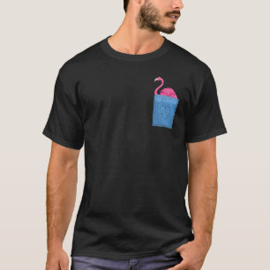 Camiseta Animal Tropical Exótico Bolsillo De Aves Pink Flam