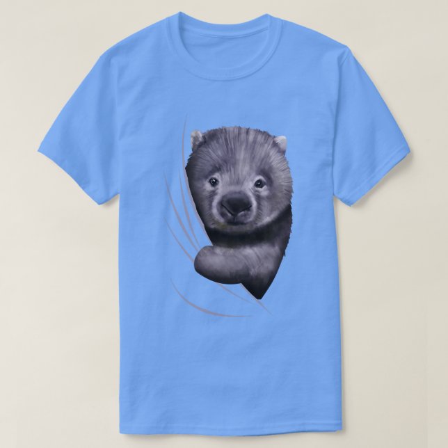 Camiseta Animal Wombat viniendo desde adentro (Diseño del anverso)