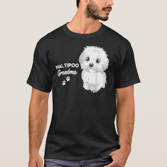 Camiseta Animales Abuelas Maltesas Diseñan Para El Carbón M (Anverso)