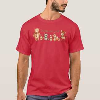 Camiseta animales adorables del bosque feliz otoño amigos