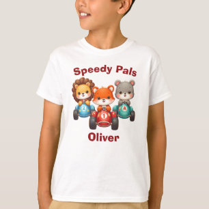 Camiseta Animales Adorables en Autos de Carreras - Amigos V