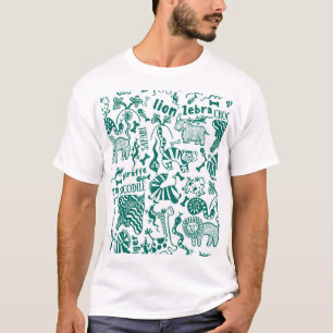 Camiseta Animales africanos: diverso patrón sin costura.