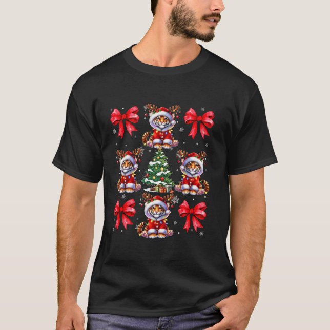 Camiseta Animales amantes del tigre lindo Navidad Coquette  (Anverso)