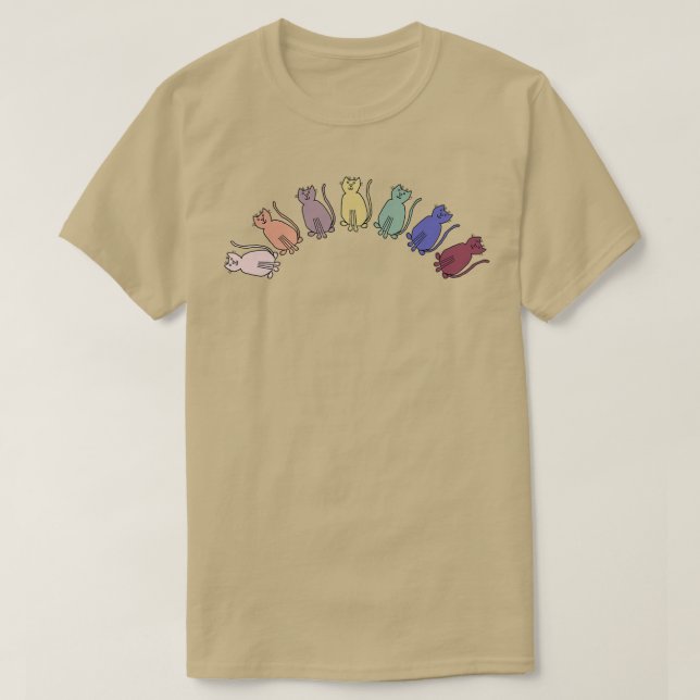 Camiseta Animales arcoiris de gatos equilibrados (Diseño del anverso)
