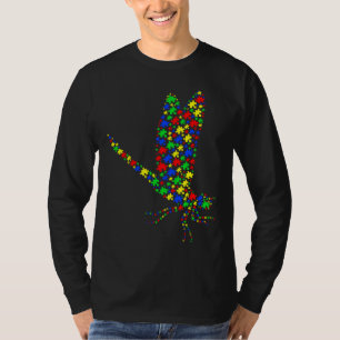 Camiseta Animales autistas del rompecabezas de la libélula 