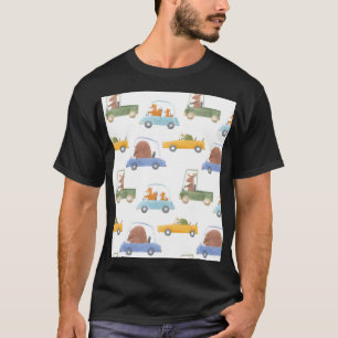 Camiseta Animales bebés: patrón acuático dibujado a mano.