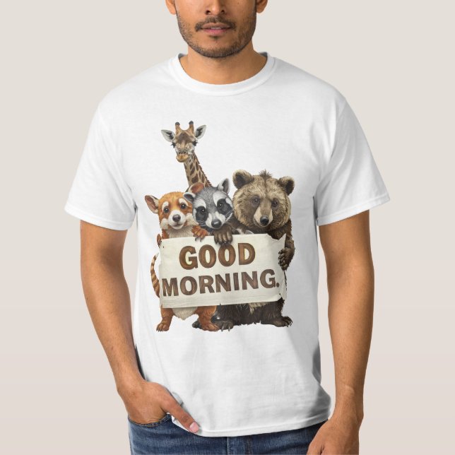 Camiseta Animales, Buenos Días, (Anverso)
