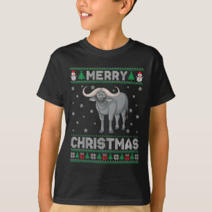 Camiseta Animales búfalos Hombres Mujeres Niños Navidades f