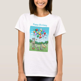 Camiseta Animales con globos de cumpleaños