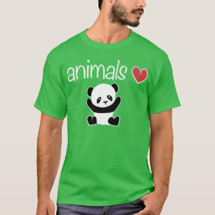 Camiseta animales corazón amor por animales tet panda amigo