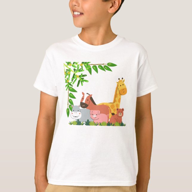 Camiseta Animales cortos Personalizados en la naturaleza (Anverso)