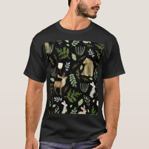 Camiseta Animales Curados: Mano de acuarela dibujada.