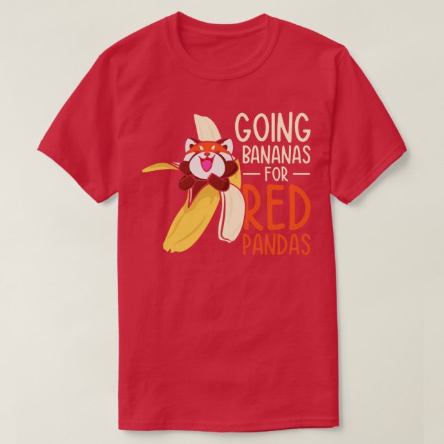 Camiseta Animales Cute Red Panda Banana Fruta Vida Silvestr (Diseño del anverso)