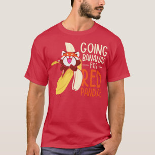 Camiseta Animales Cute Red Panda Banana Fruta Vida Silvestr