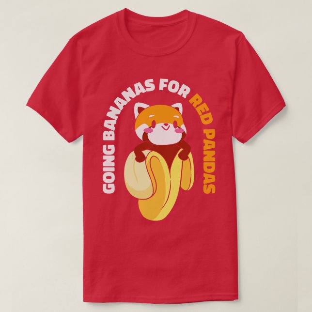 Camiseta Animales Cute Red Panda Banana Fruta Vida Silvestr (Diseño del anverso)