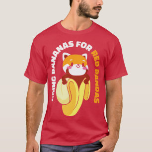 Camiseta Animales Cute Red Panda Banana Fruta Vida Silvestr