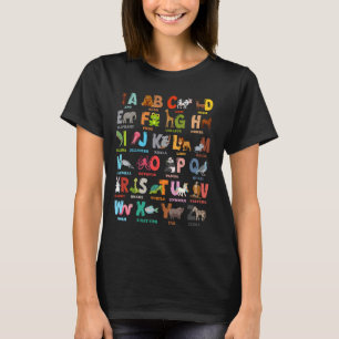 Camiseta Animales de alfabeto de ABC preparan a los estudia