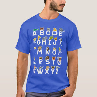 Camiseta Animales de aprendizaje del alfabeto ABC familia