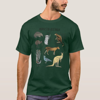 Camiseta Animales de Australia Mundo Animal Friso Educativo