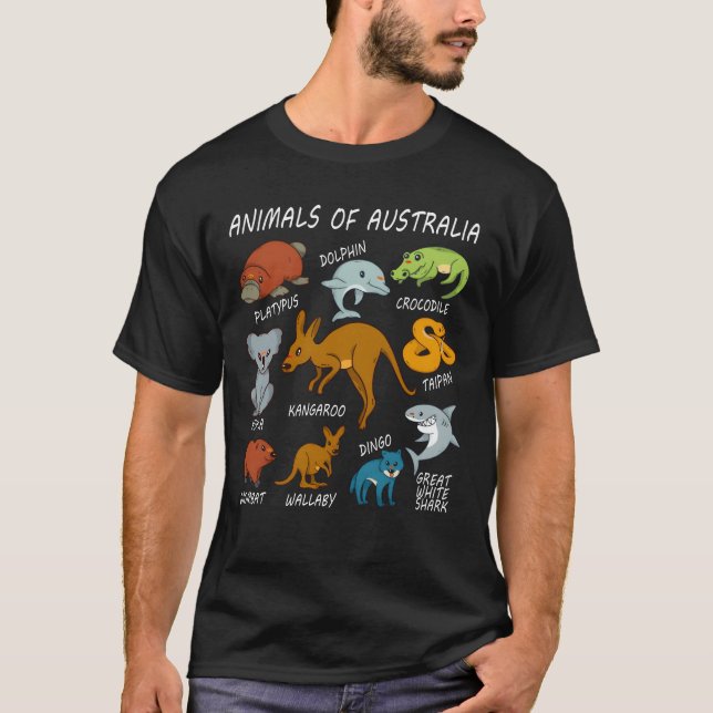 Camiseta Animales de Australia retro (Anverso)