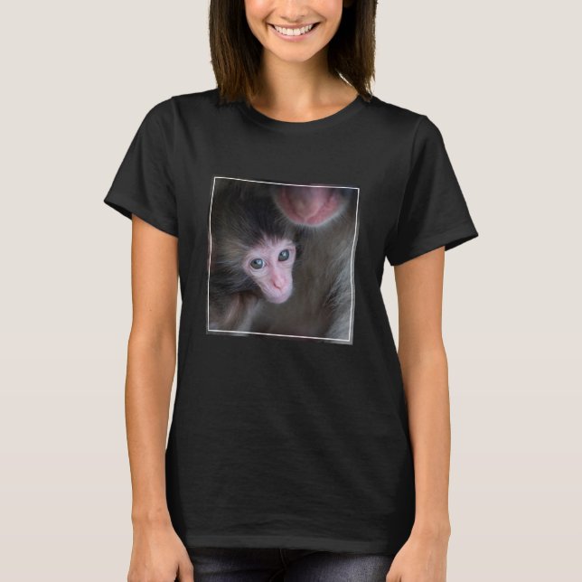 Camiseta Animales de bebé más afectados | Bebé Macaque Mono (Anverso)