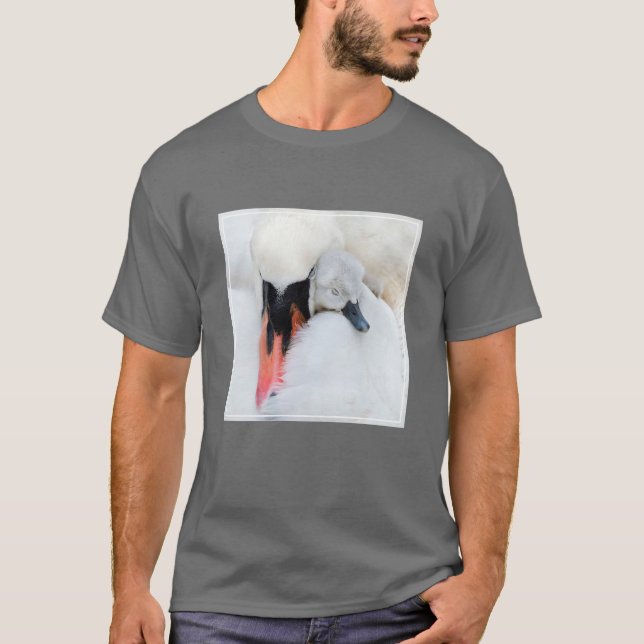 Camiseta Animales de bebé más afectados | Cisne de mamada m (Anverso)