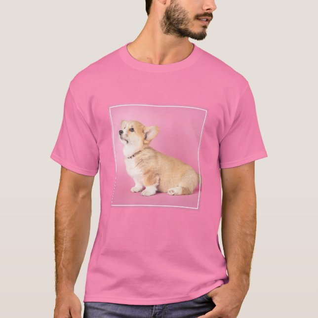 Camiseta Animales de bebé más afectados | Corgi Puppy Rosa (Anverso)