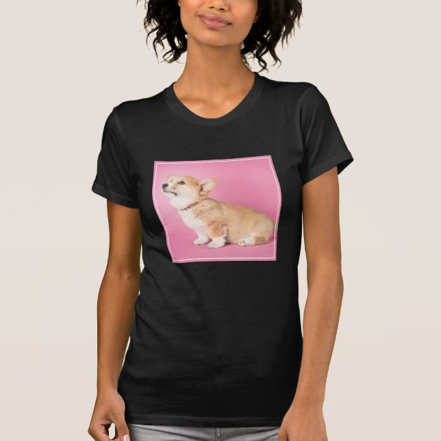 Camiseta Animales de bebé más afectados | Corgi Puppy Rosa (Anverso)