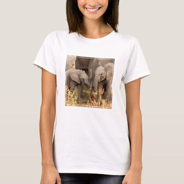 Camiseta Animales de bebé más afectados | Dos jóvenes elefa (Anverso)