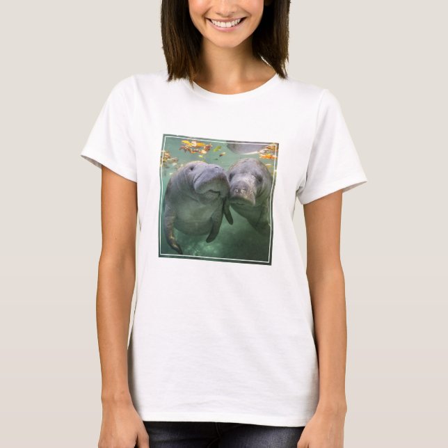 Camiseta Animales de bebé más afectados | Dos Manatíes (Anverso)