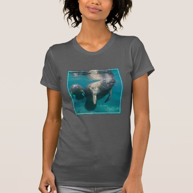 Camiseta Animales de bebé más afectados | Manatee & Baby (Anverso)