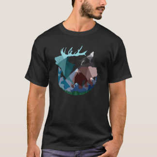 Camiseta Animales de bosque minimalistas vintage